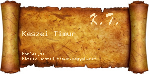 Keszei Timur névjegykártya